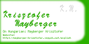 krisztofer mayberger business card